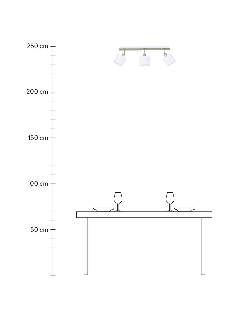 Klasická stropná lampa Casper, Odtiene striebornej, biela, Š 56 x V 7 cm