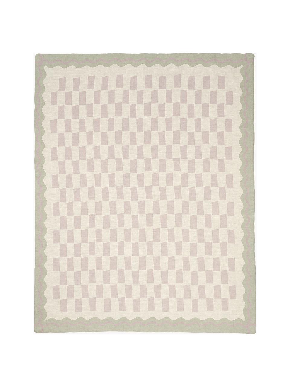 Kuscheldecke Vibes aus Baumwolle, Bezug: 100 % Baumwolle, Off White, Olivgrün, Lavendel, B 115 x L 145 cm