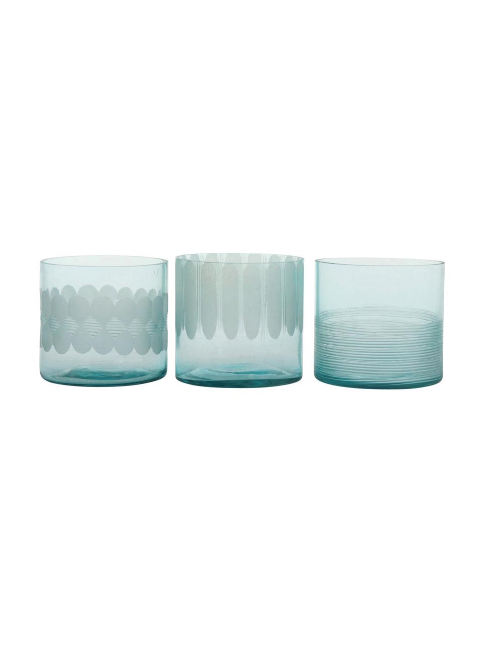 Sada svícnů na čajové svíčky Cosmopol, 3 dílů, Sklo, Modrá, Ø 8 cm, V 8 cm