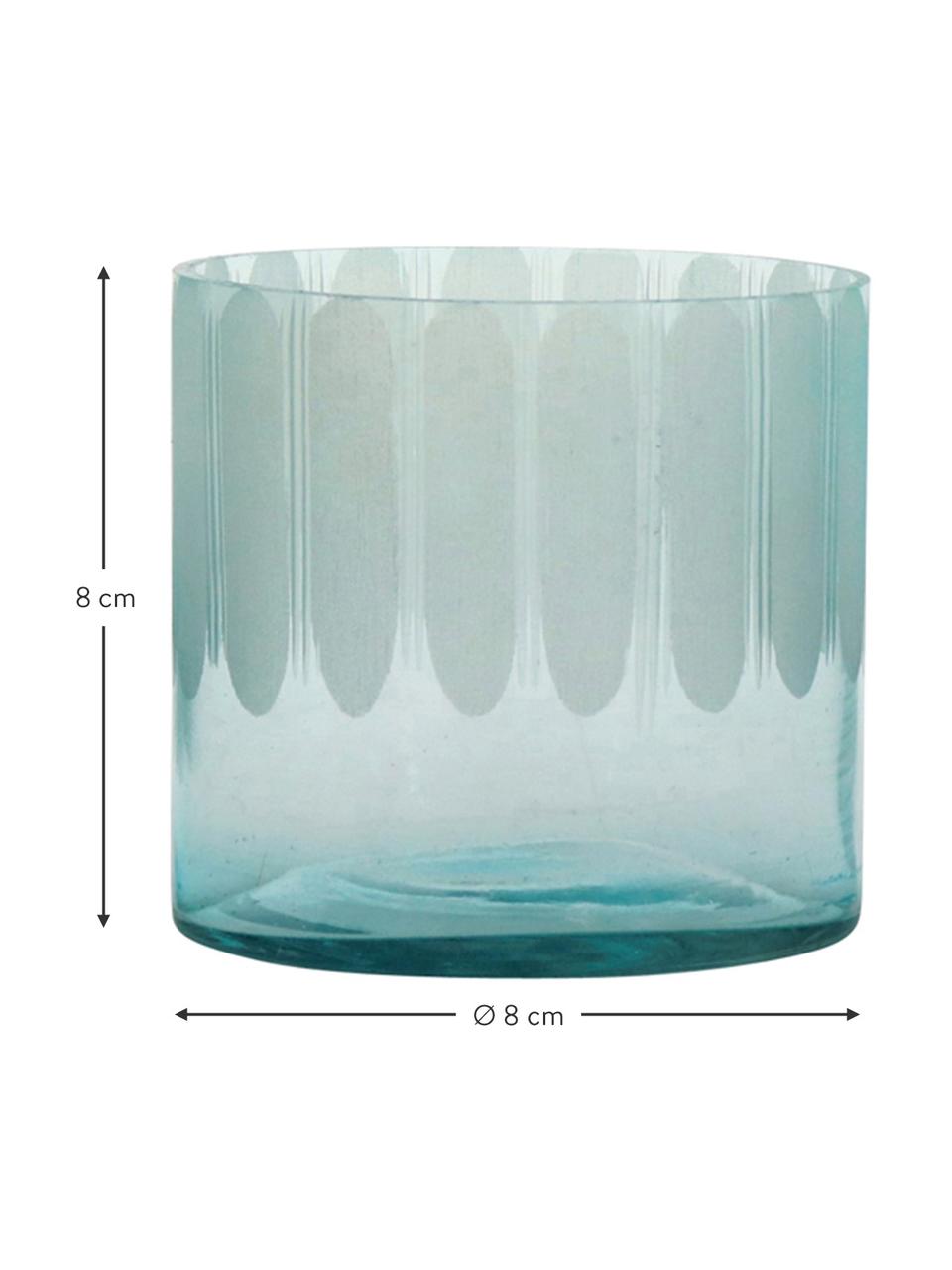 Waxinelichthouderset Cosmopol, 3-delig, Glas, Blauw, Ø 8 x H 8 cm