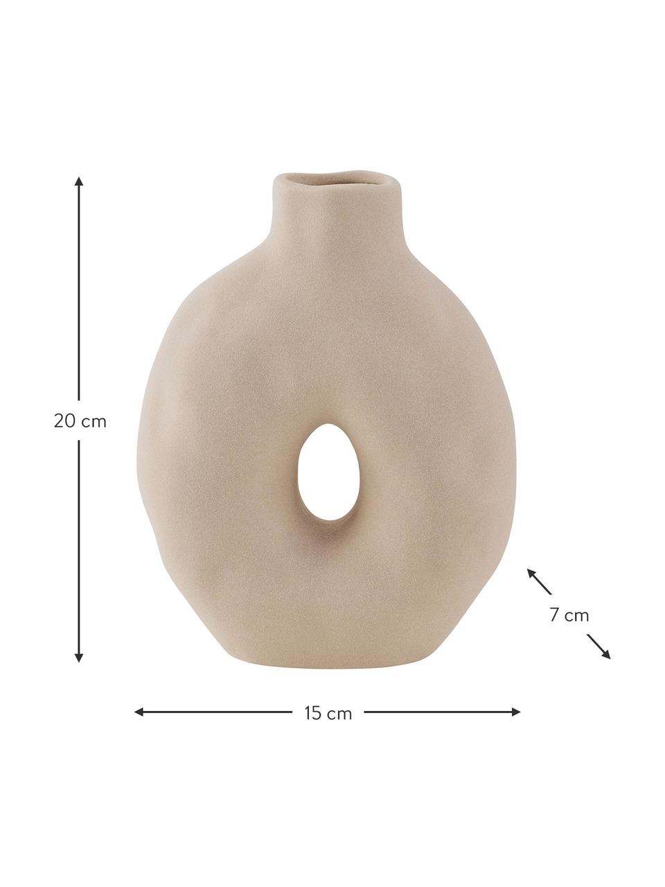 Porseleinen vaas Oshape in beige, Porselein, Beige, B 15 cm x H 20 cm