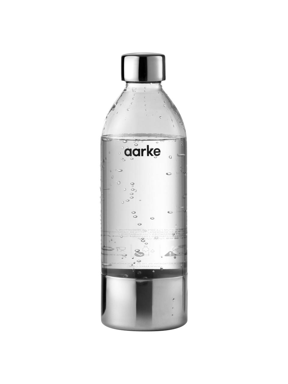Butelka Carbonator 3, 2 szt., Transparentny, odcienie srebrnego, Ø 9 x W 27 cm, 1 l