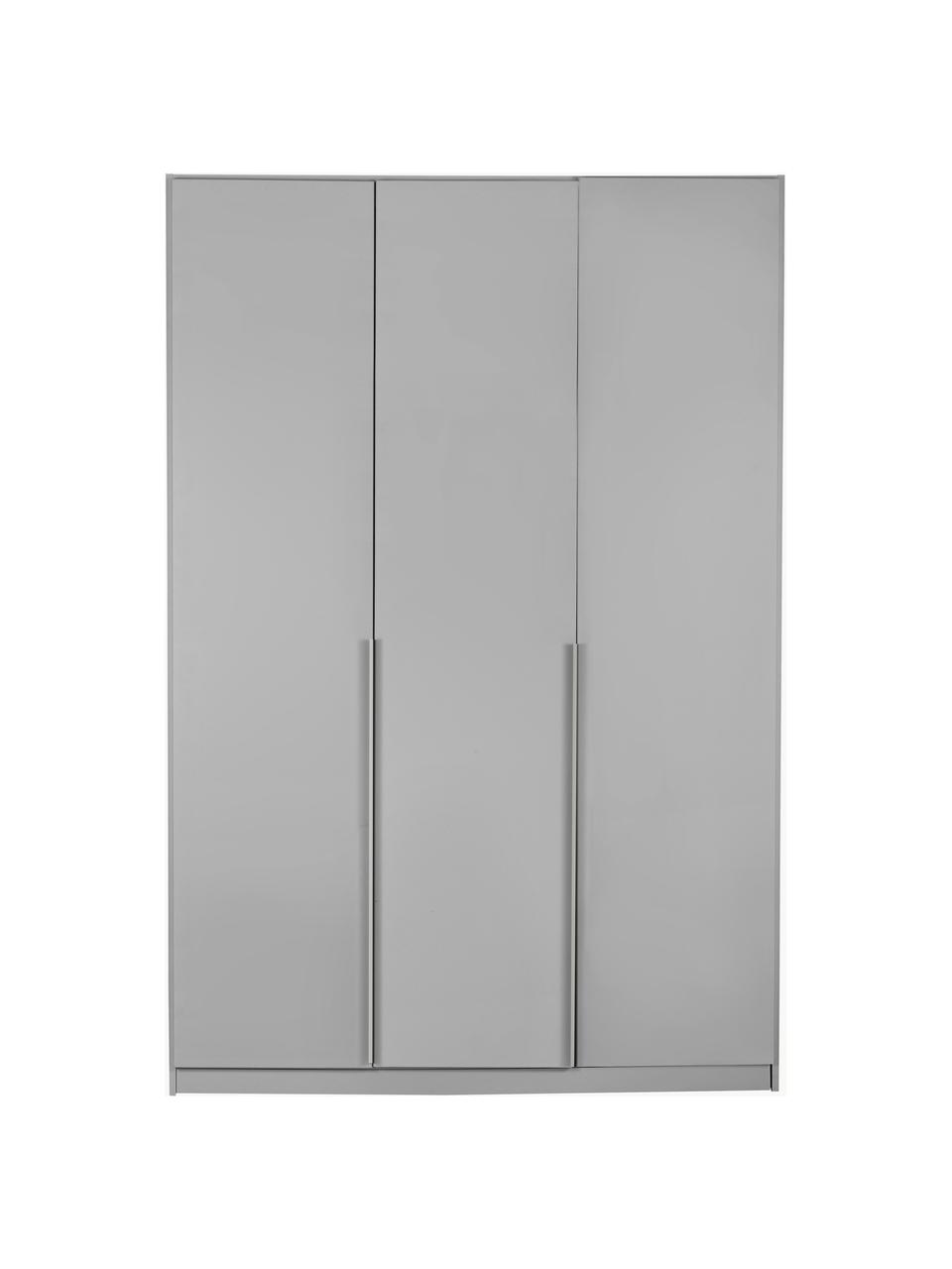 Drehtürenschrank Mia, 3-türig, Holzwerkstoff aus heimischen Hölzern aus nachhaltiger Forstwirtschaft, beschichtet, Grau, B 136 x H 210 cm