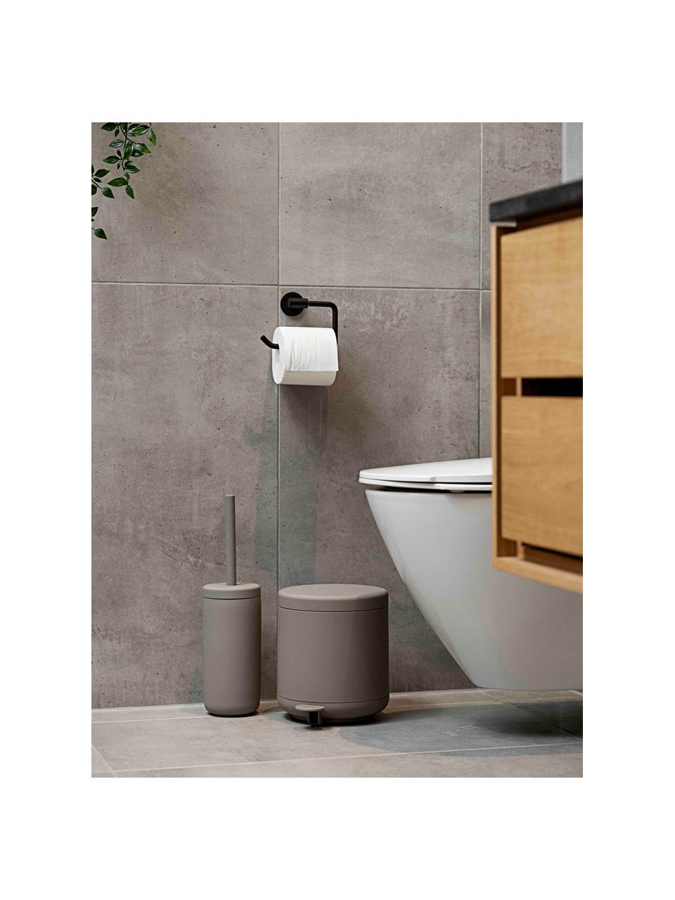 Toilettenbürste Ume mit Behälter, Behälter: Steingut überzogen mit So, Griff: Kunststoff, Taupe, Ø 10 x H 39 cm