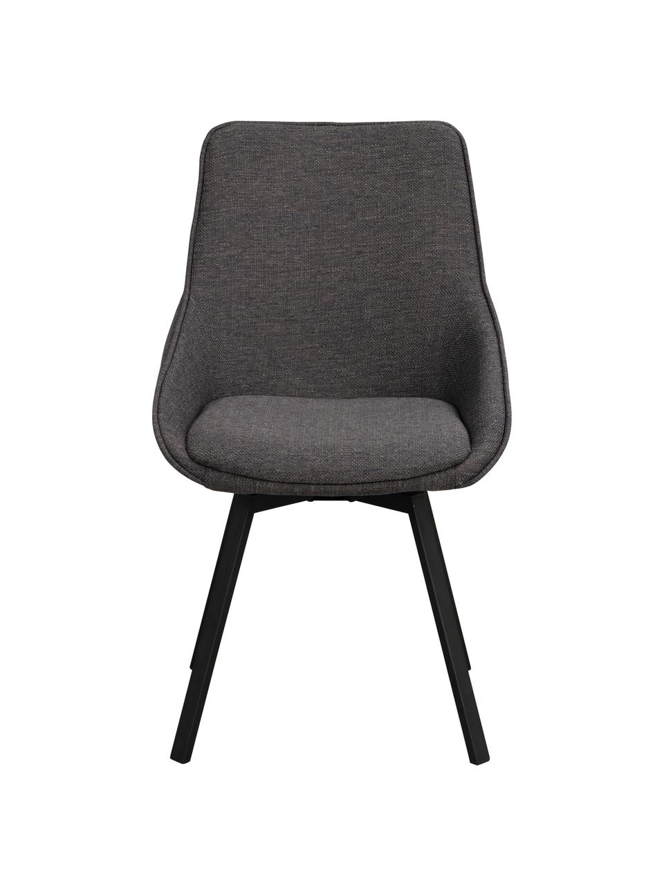 Silla giratoria Alison, Tapizado: 100% polipropileno Alta r, Estructura: madera con certificado FS, Patas: metal con pintura en polv, Tejido gris oscuro, An 51 x F 57 cm