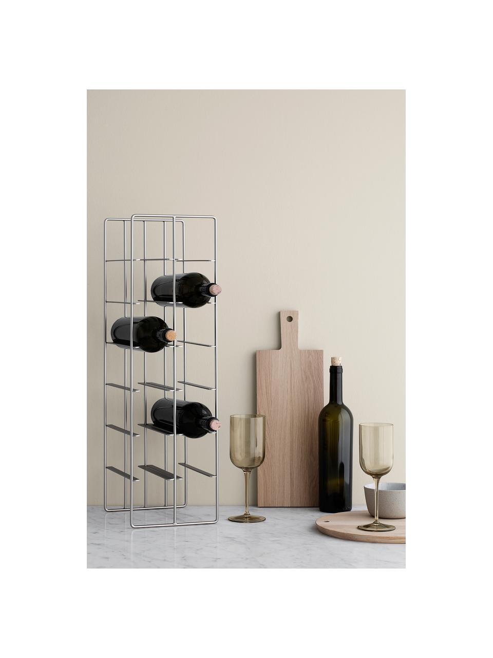 Copas de vino Fuum, 4 uds., Vidrio, Beige transparente, Ø 8 x Al 22 cm, 400 ml
