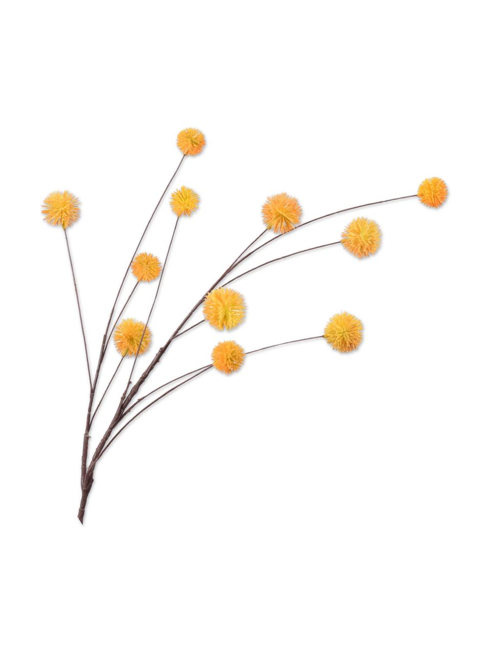 Kvetinová dekorácia- bodliak, Plast, kovový drôt, Oranžová, D 91 cm