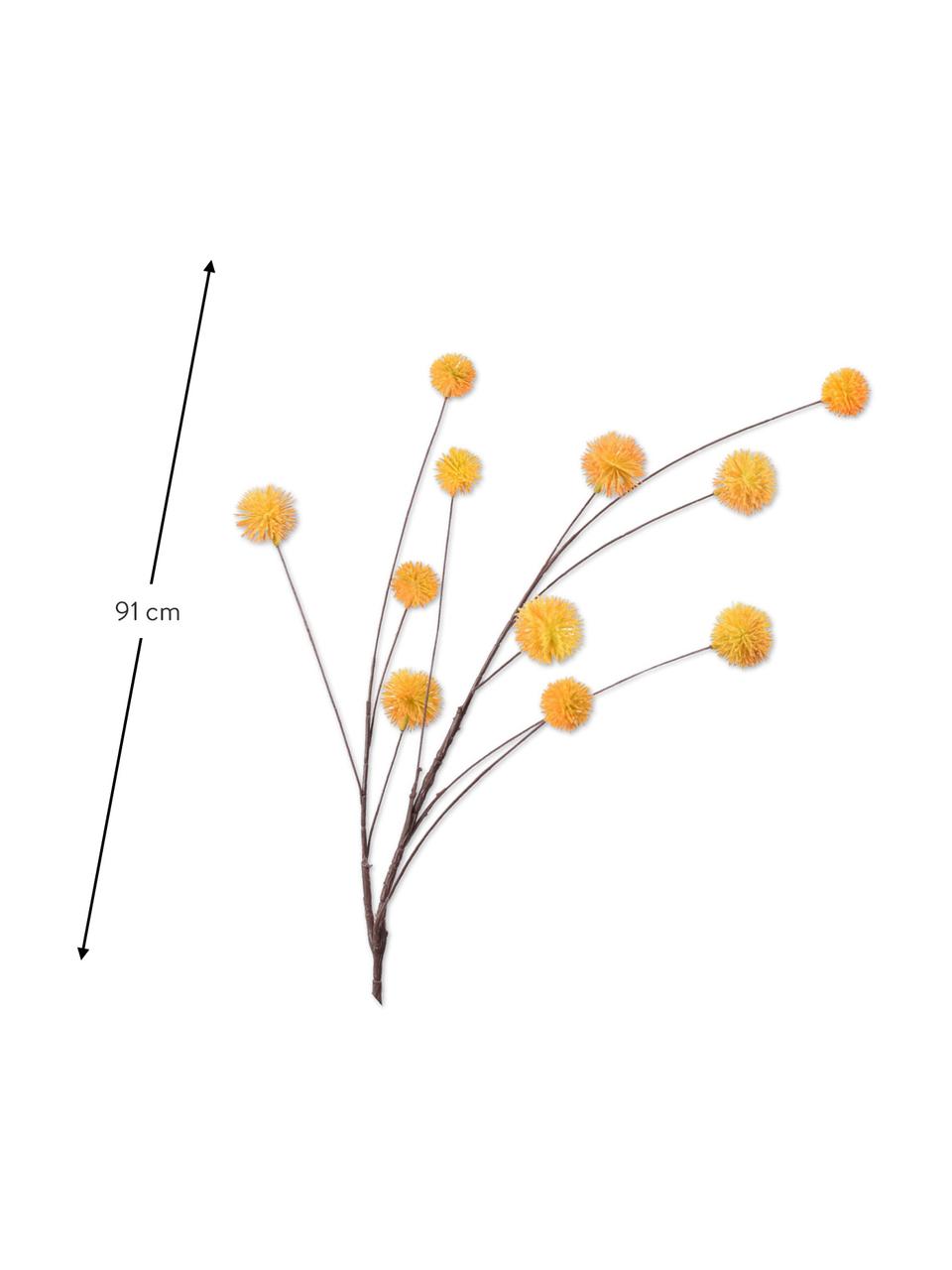 Flor artificial Distel, Plástico, alambre de metal, Naranja, L 91 cm