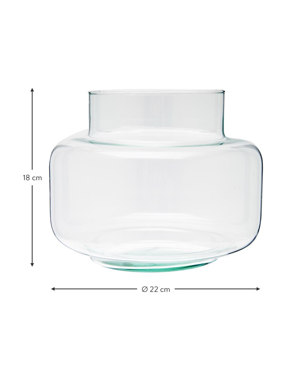 Vaas Dalia van gerecycled glas, Gerecycled glas, Transparant, Ø 22 x H 18 cm