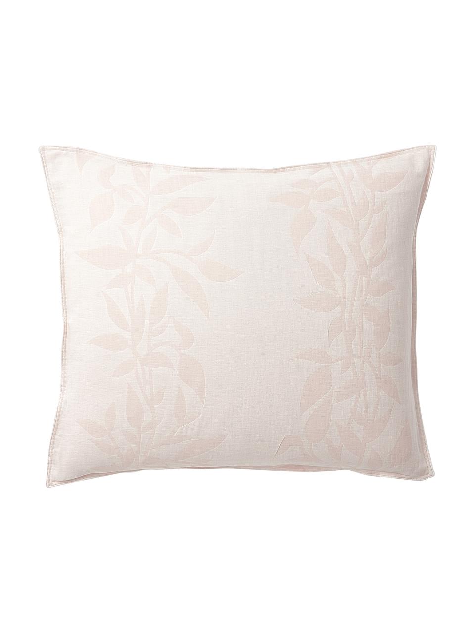 Omkeerbare mousseline kussenhoes Jasmina met bloemenpatroon in roze, Weeftechniek: mousseline Draaddichtheid, Roze, B 60 x L 70 cm