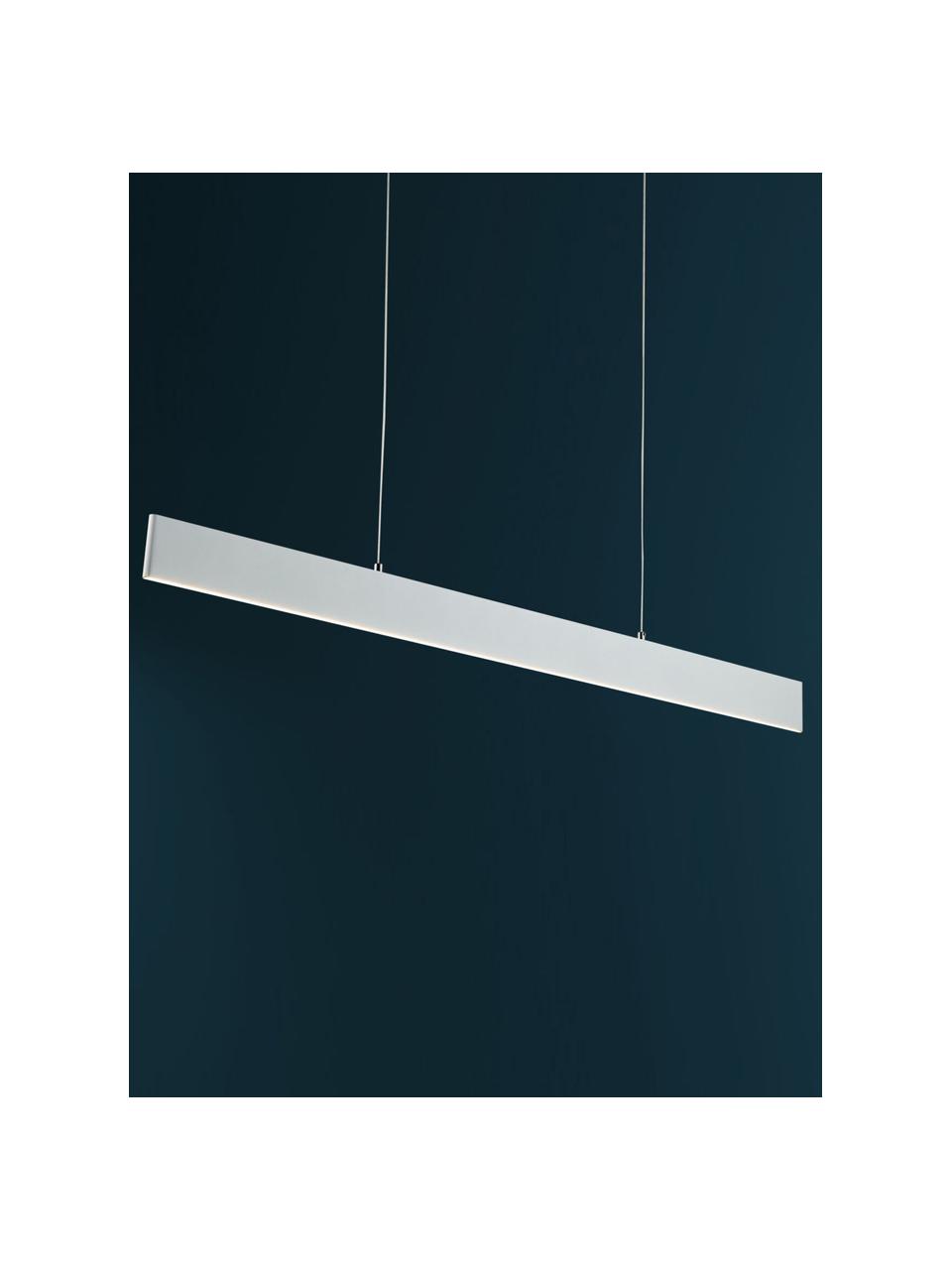 Grote LED hanglamp Step, Lampenkap: gecoat metaal, Decoratie: gecoat metaal, Wit, zilverkleurig, B 91 x H 20 cm