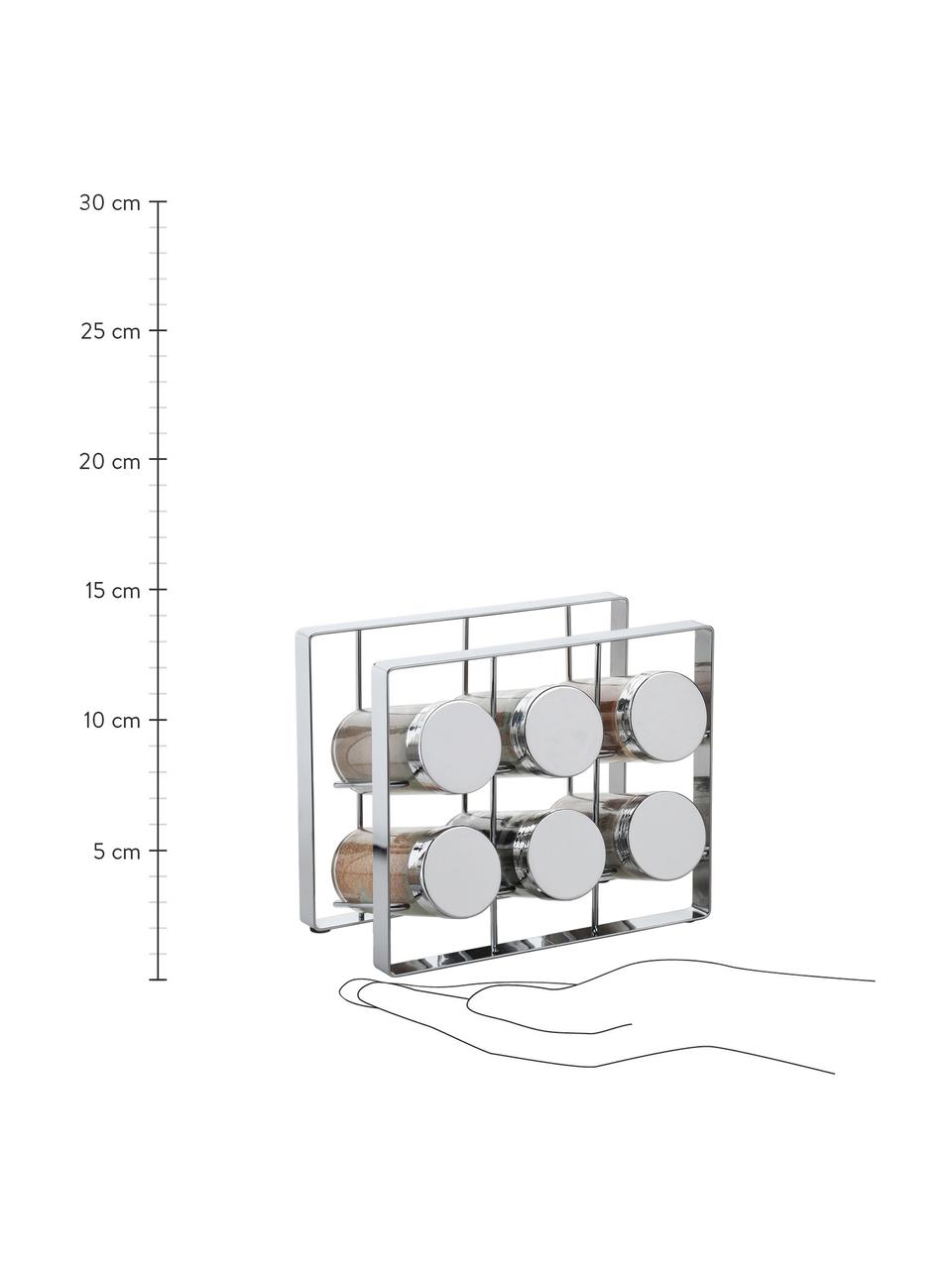 Organizer na przyprawy Spices, 7 elem., Stelaż: metal, Odcienie srebrnego, S 18 x W 15 cm