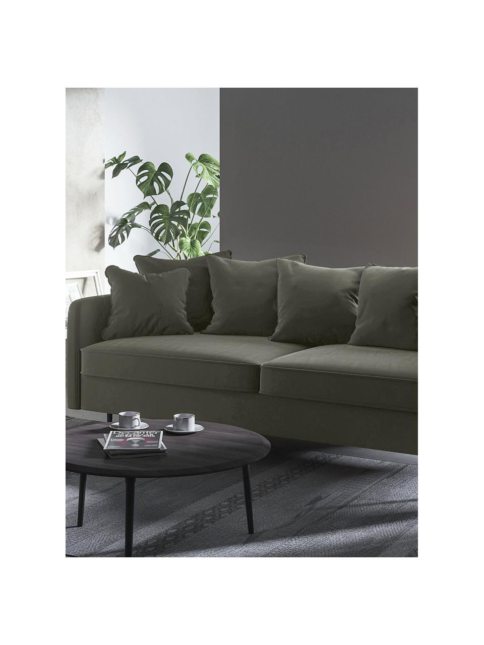 Sofa z aksamitu Esme (3-osobowa), Tapicerka: 100% aksamit poliestrowy, Stelaż: drewno liściaste, drewno , Nogi: metal powlekany Dzięki tk, Szary, S 214 x G 96 cm