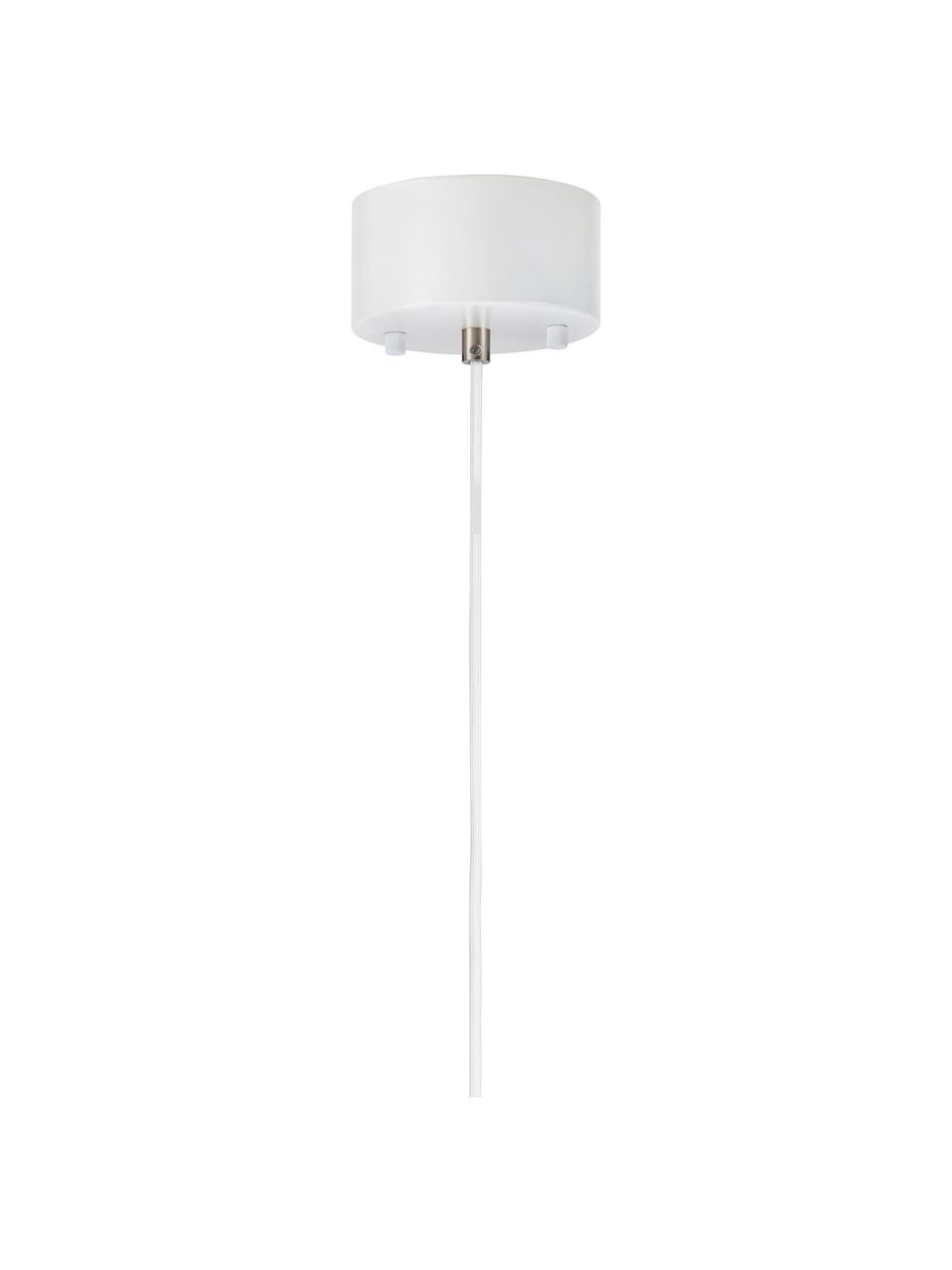 Lámpara de techo Klint, Estructura: metal recubierto, Anclaje: metal recubierto, Cable: cubierto en tela, Blanco, plateado, Ø 57 x Al 46 cm