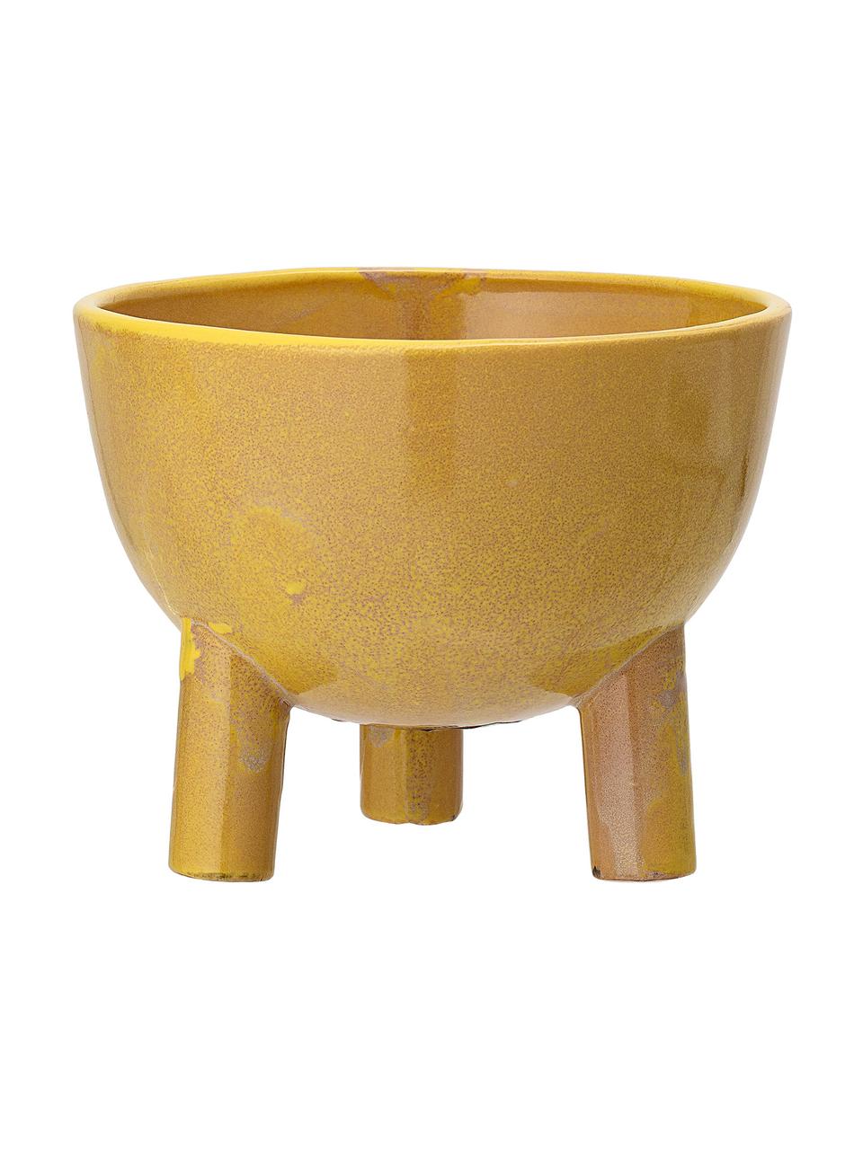 Petit cache-pot jaune Aaren, Grès cérame, Jaune, Ø 15 x haut. 12 cm