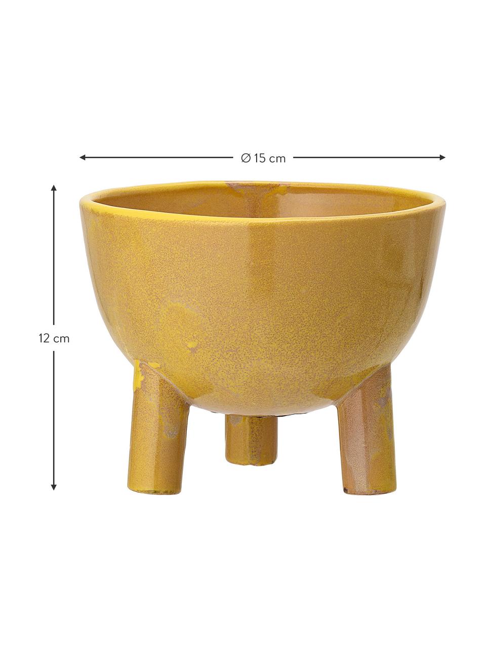 Petit cache-pot jaune Aaren, Grès cérame, Jaune, Ø 15 x haut. 12 cm