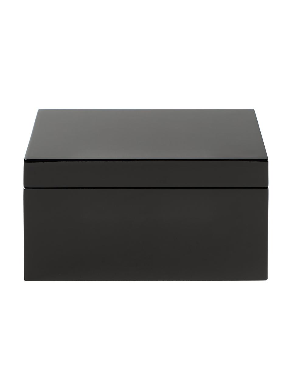 Sieradendoos Taylor met spiegel, Doos: gecoat MDF, Onderzijde: fluweel om het meubilair , Zwart, B 26 x H 13 cm