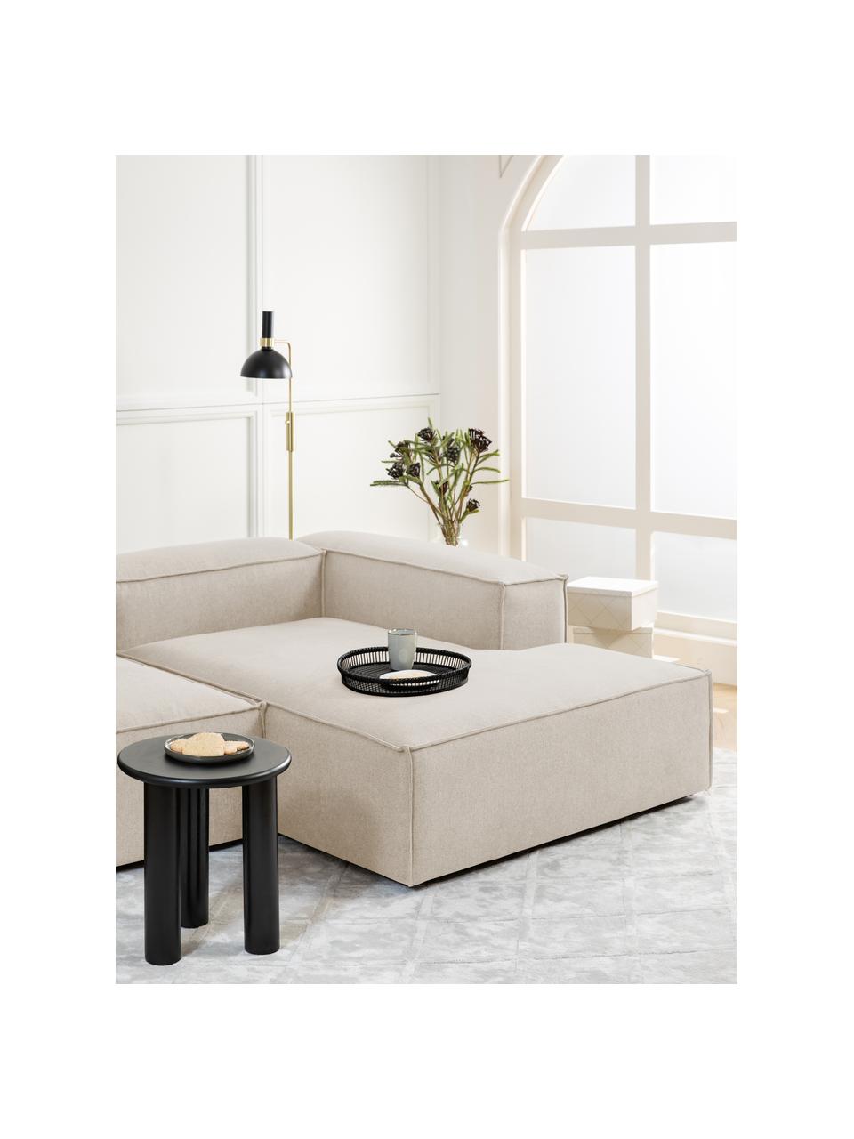 Canapé d'angle modulable Lennon, Tissu beige, larg. 238 x prof. 180 cm, méridienne à droite