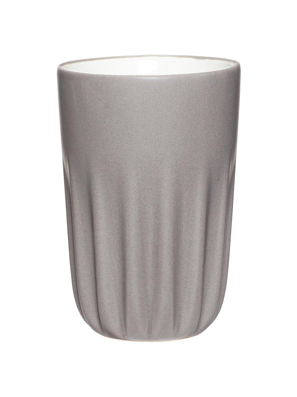 Tazas de cerámica Erlang, 3 pzas., Cerámica, Blanco, negro, gris, Ø 8 x Al 12 cm