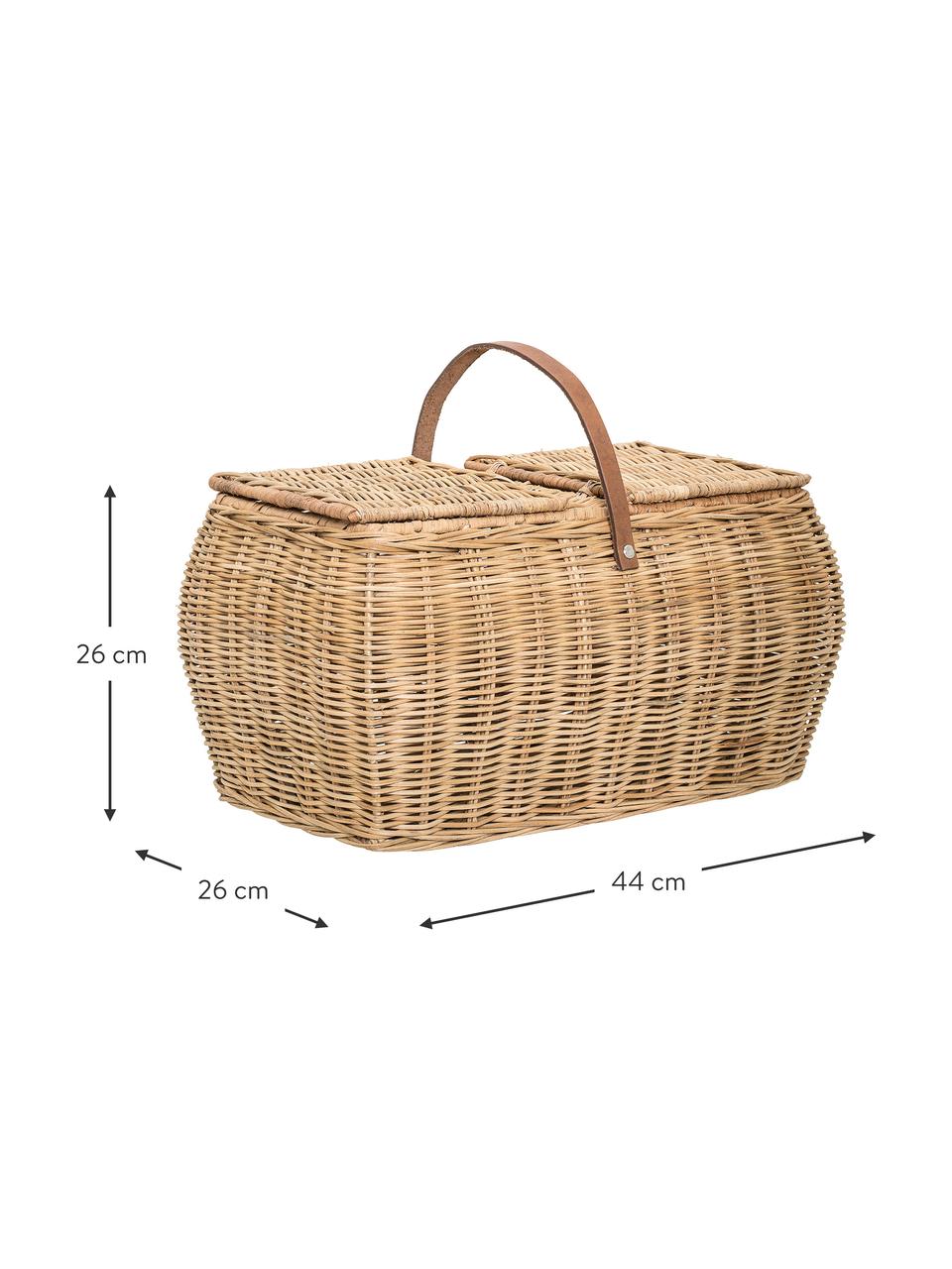 Ratanový koš na piknik Gor, Světle hnědá, Š 44 cm, V 26 cm