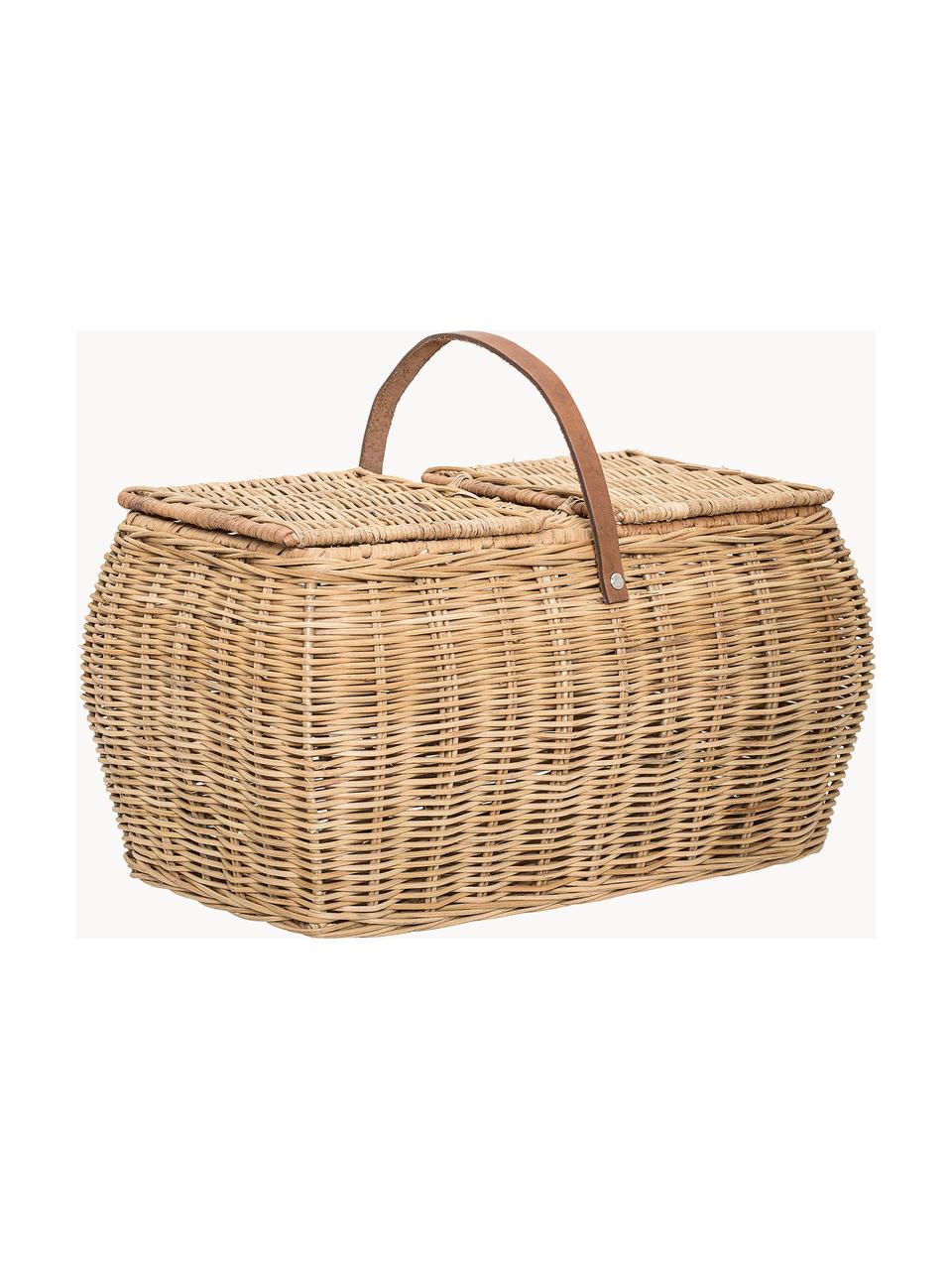 Panier pique-nique en rotin Gor, Beige, larg. 44 x haut. 26 cm