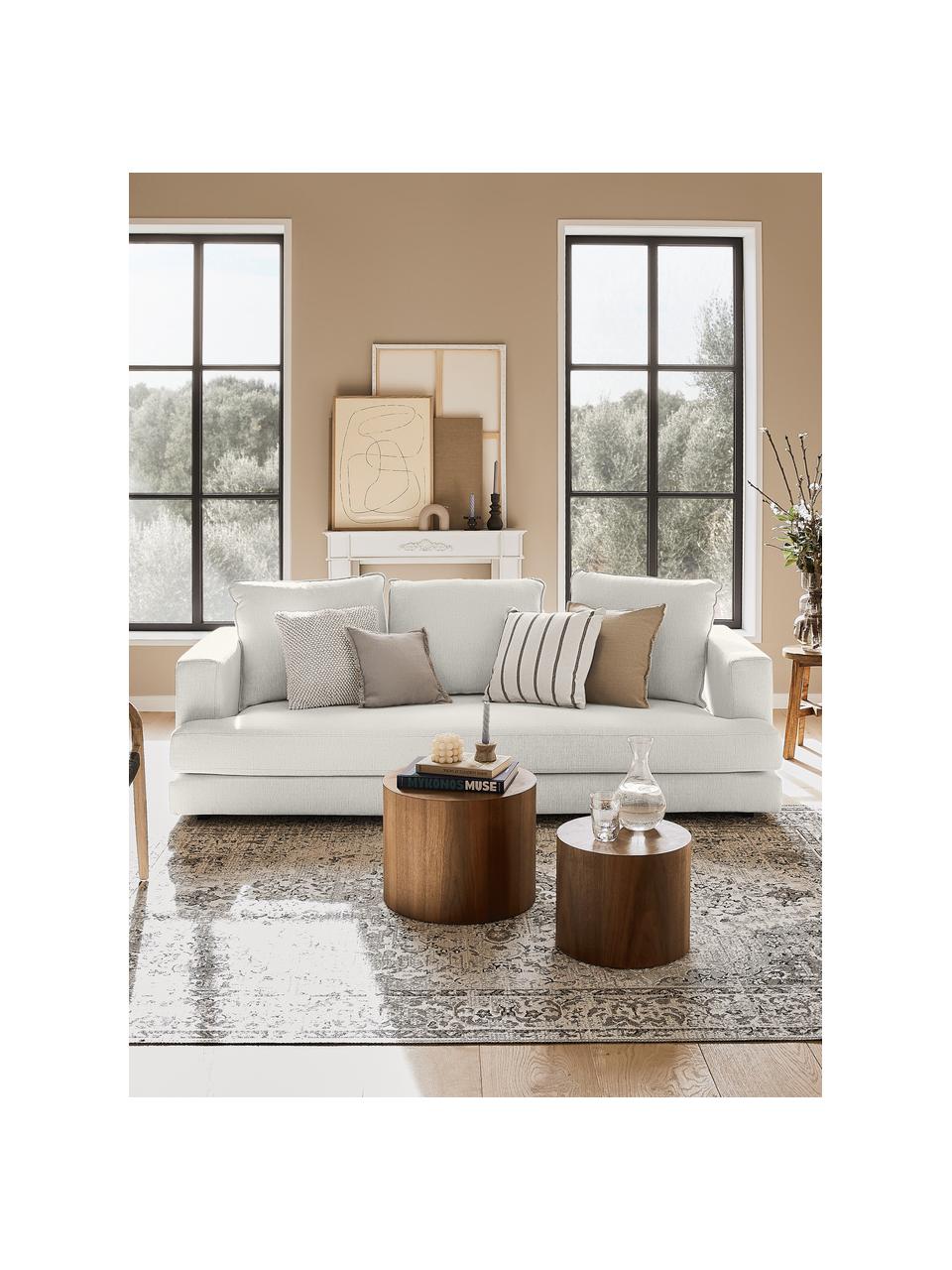 Divano 3 posti Tribeca, Rivestimento: 100% poliestere Il rivest, Struttura: legno di pino massiccio, Piedini: legno massiccio di faggio, Tessuto beige, Larg. 228 x Prof. 104 cm