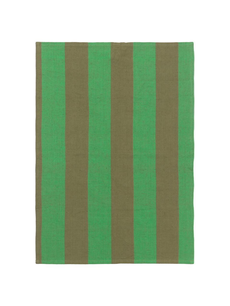 Strofinaccio Hale, 50% lino, 50% cotone, Verde oliva, verde, Larg. 50 x Lung. 70 cm