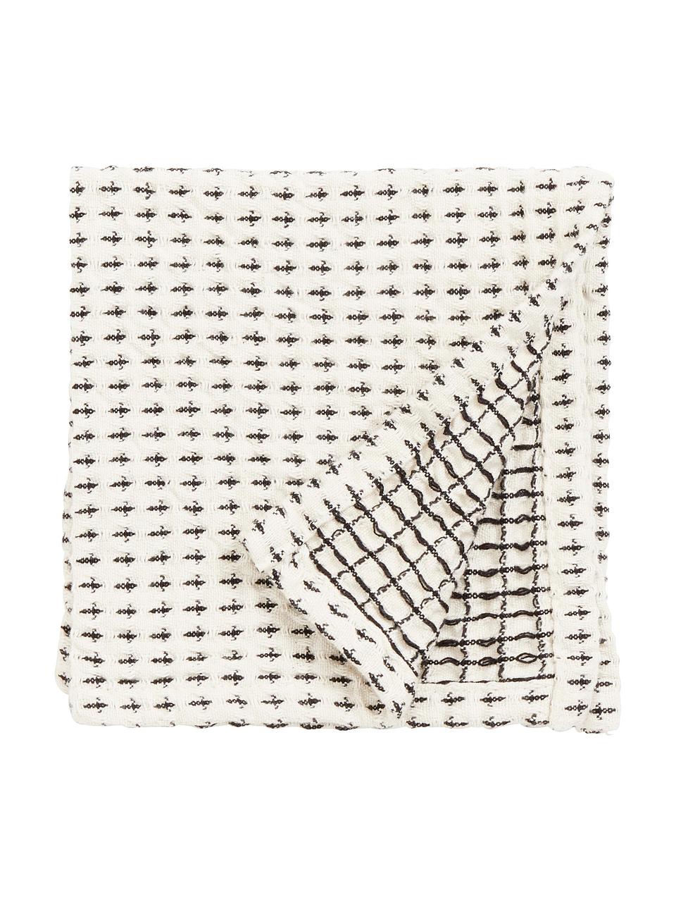Ściereczka do naczyń z bawełny Stirly, 3 szt., 100% bawełna, Złamana biel, czarny, S 32 x D 32 cm