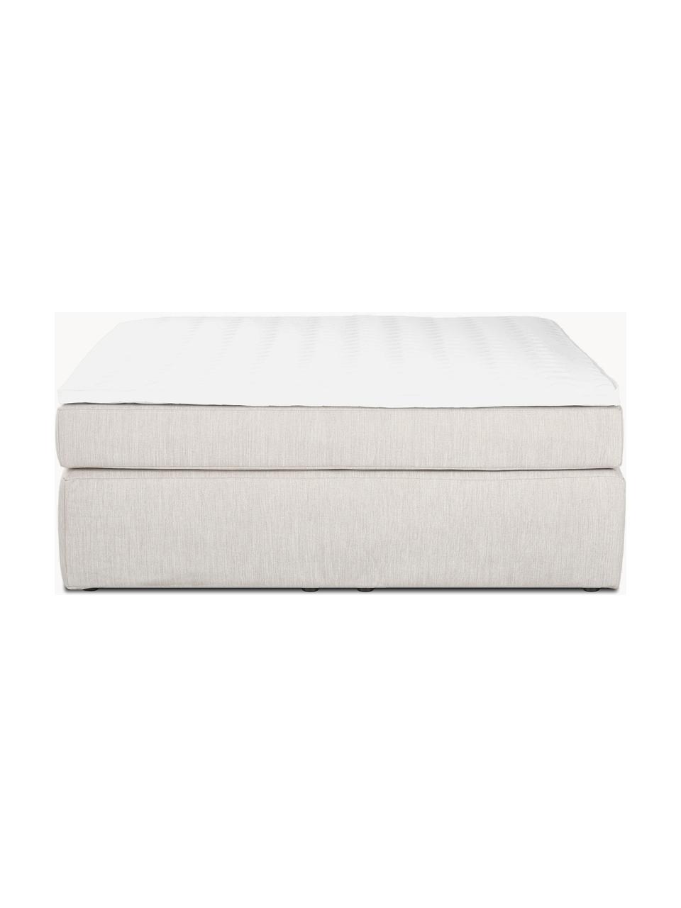 Boxspringbett Enya, Matratze: 5-Zonen-Taschenfederkern, Füße: Kunststoff Dieses Produkt, Webstoff Greige, B 180 x L 200 cm, Härtegrad H3