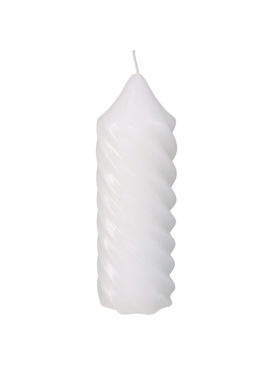 Vela pilar grande Spiral, Cera, Blanco, Ø 7 x Al 20 cm