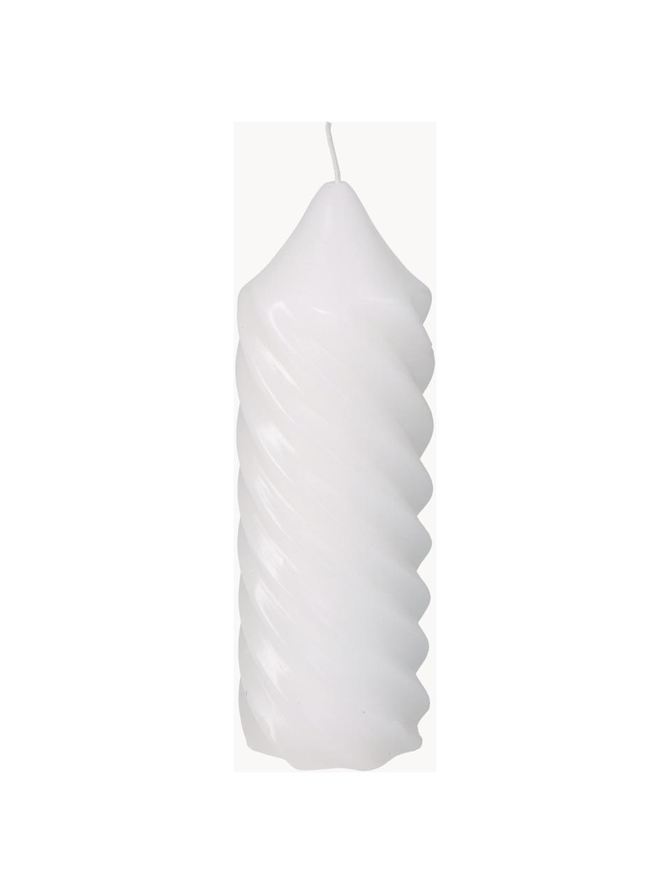 Grand pilier Spiral, Cire, Blanc, Ø 7 x haut. 20 cm