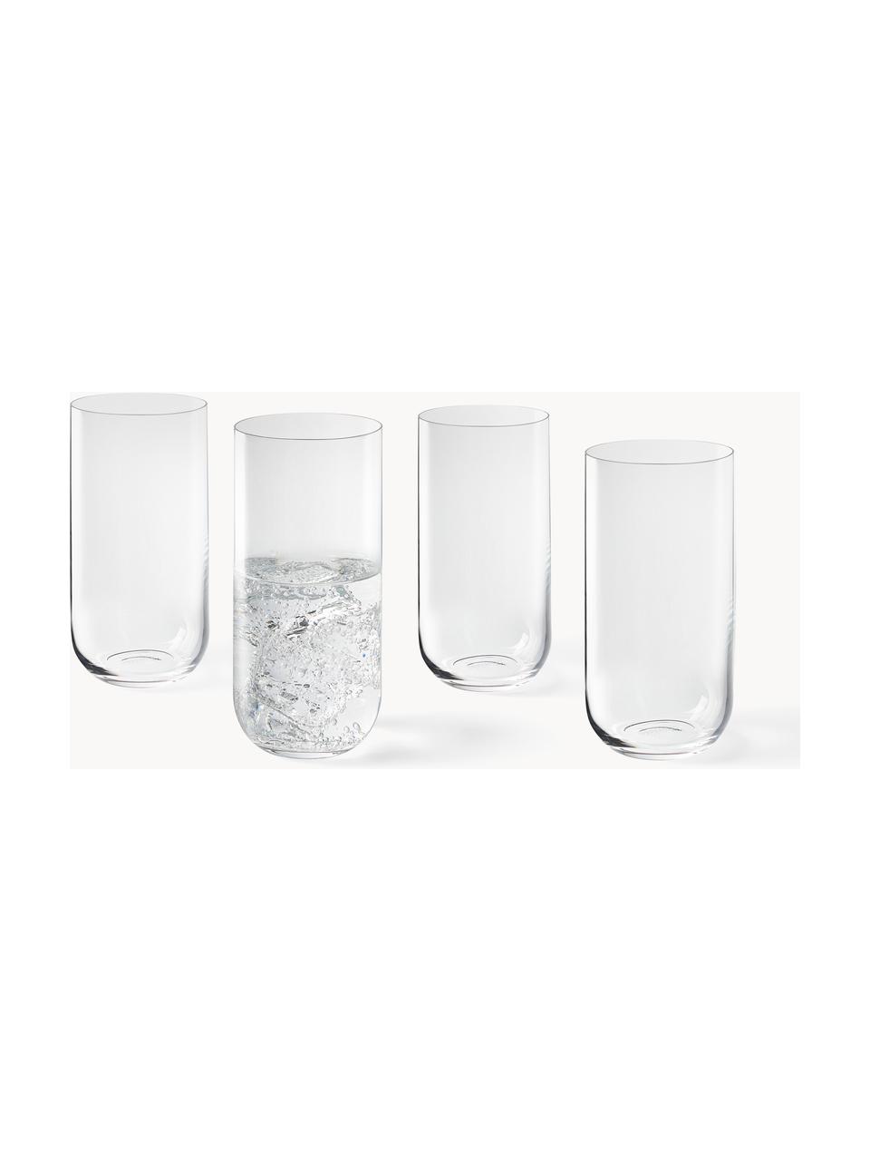 Longdrinkgläser Eleia, 4 Stück, Crystal glas/Kristallglas, Transparent, Ø 7 x H 15 cm, 440 ml