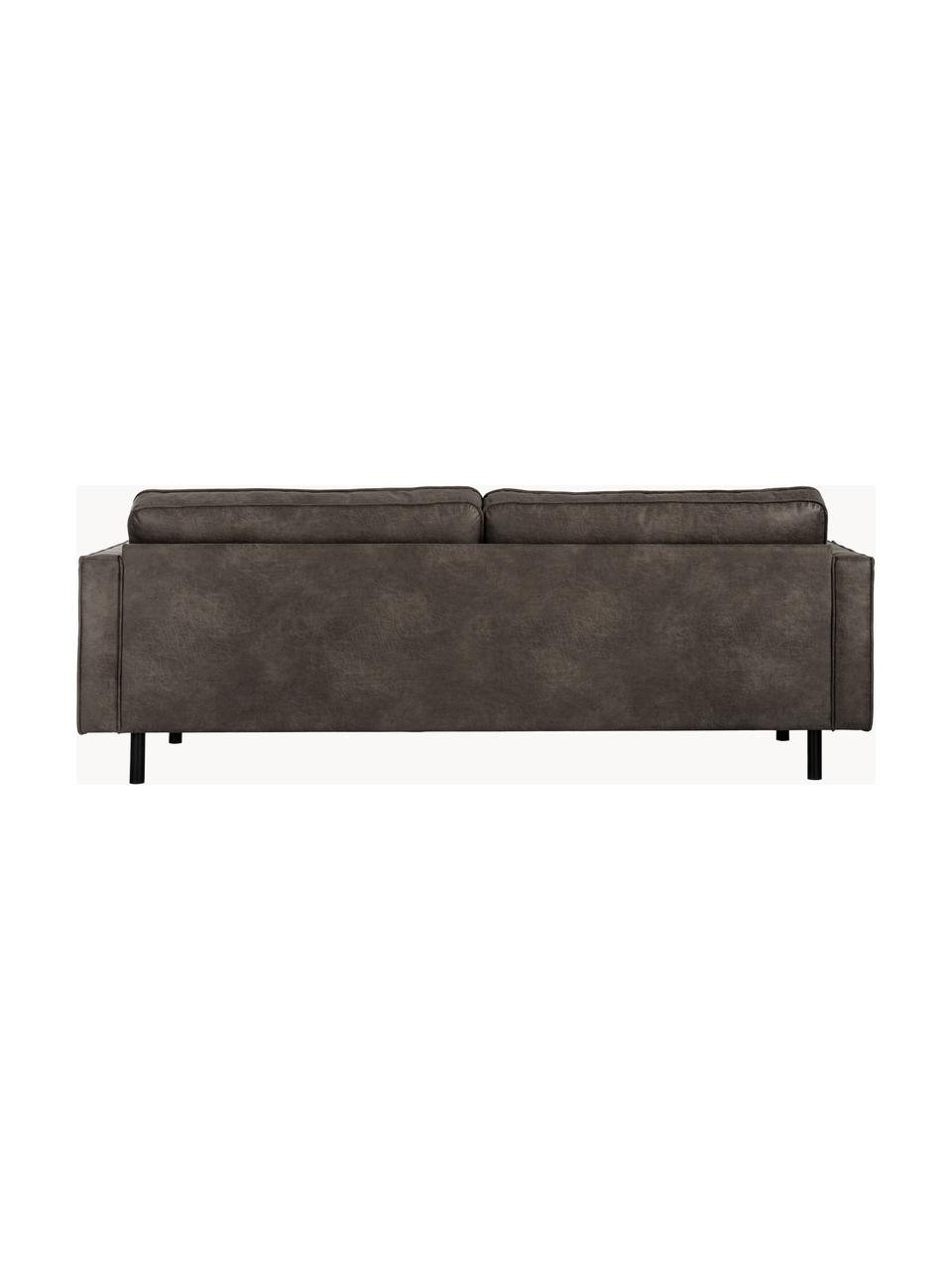 Sofa Hunter (3-Sitzer) aus recyceltem Leder, Bezug: Recyceltes Leder (70% Led, Gestell: Massives Kiefernholz und , Füße: Metall, pulverbeschichtet, Leder Anthrazit, B 219 x T 90 cm