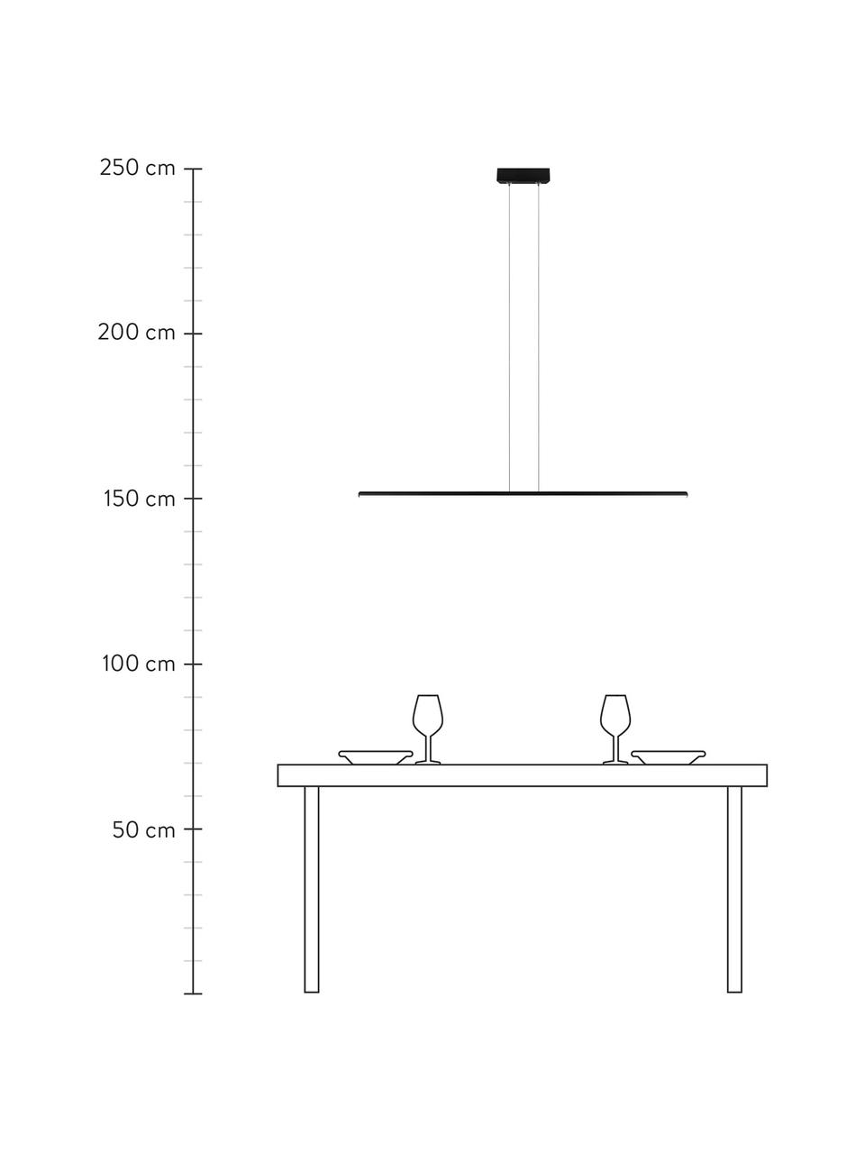 Lámpara de techo grande LED Linea, Pantalla: silicona, metal con pintu, Estructura: metal con pintura en polv, Anclaje: metal con pintura en polv, Cable: plástico, Negro, An 100 x Al 2 cm