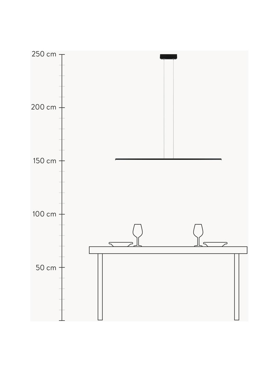 Große LED-Pendelleuchte Linea, Schwarz, B 120 x H 2 cm