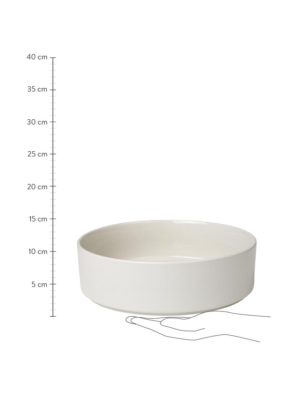 Serveerschaal Pilar in mat/glanzend, Keramiek, Crèmewit, Ø 27 cm