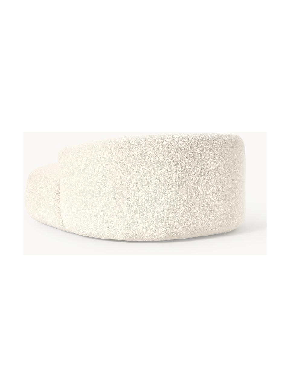 Fotel wypoczynkowy bouclé Sofia, Tapicerka: bouclé (100% poliester) D, Stelaż: drewno świerkowe z certyf, Nogi: tworzywo sztuczne, Bouclé w odcieniu złamanej bieli, S 140 x G 140 cm
