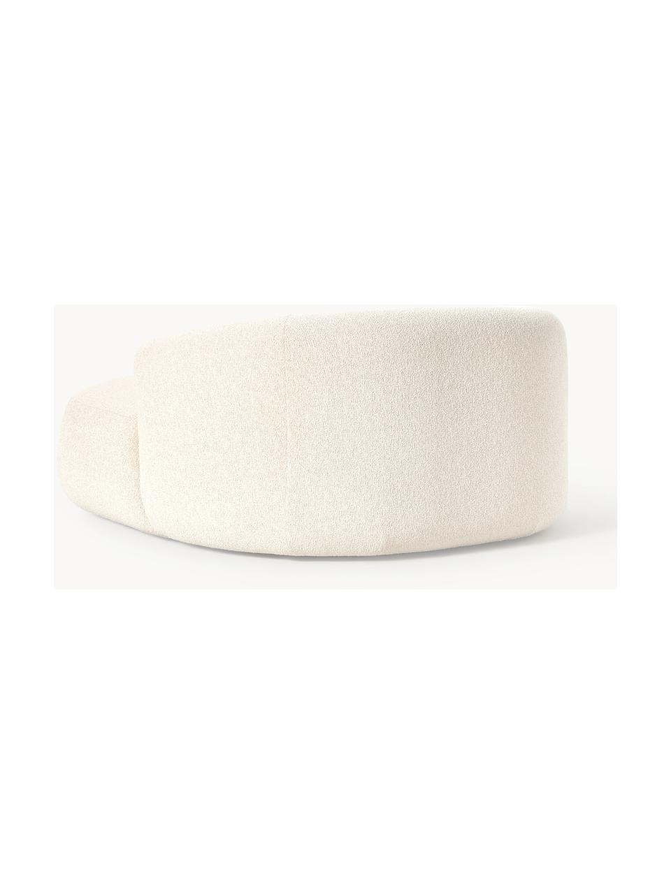 Sillón lounge grande en tejido bouclé Sofia, Tapizado: tejido bouclé (100% polié, Estructura: madera de abeto, tablero , Patas: plástico Este producto es, Bouclé blanco Off White, An 145 x F 144 cm