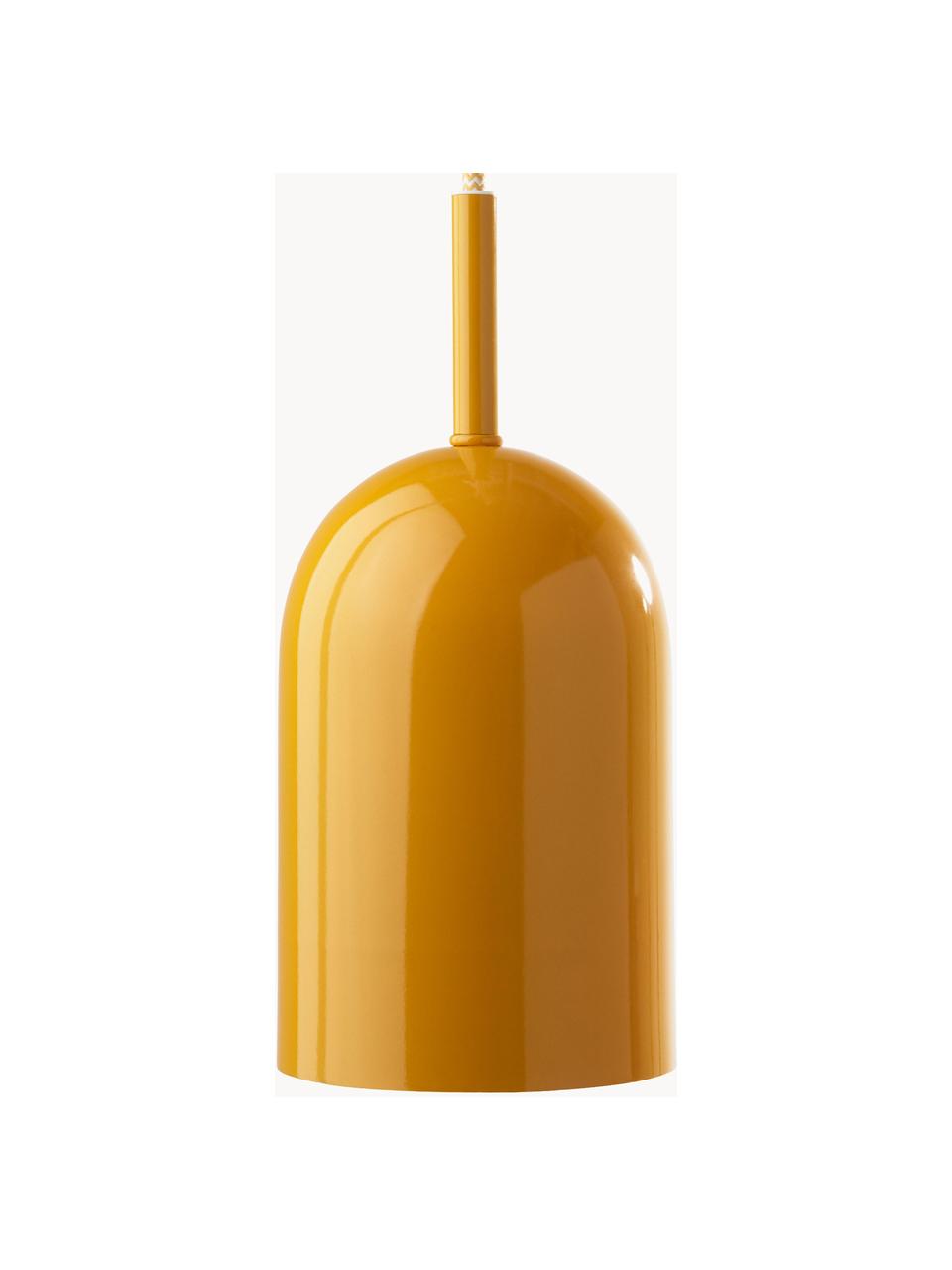 Lámpara de techo pequeña Ara, Cable: cubierto en tela, Amarillo sol, Ø 10 x Al 15 cm