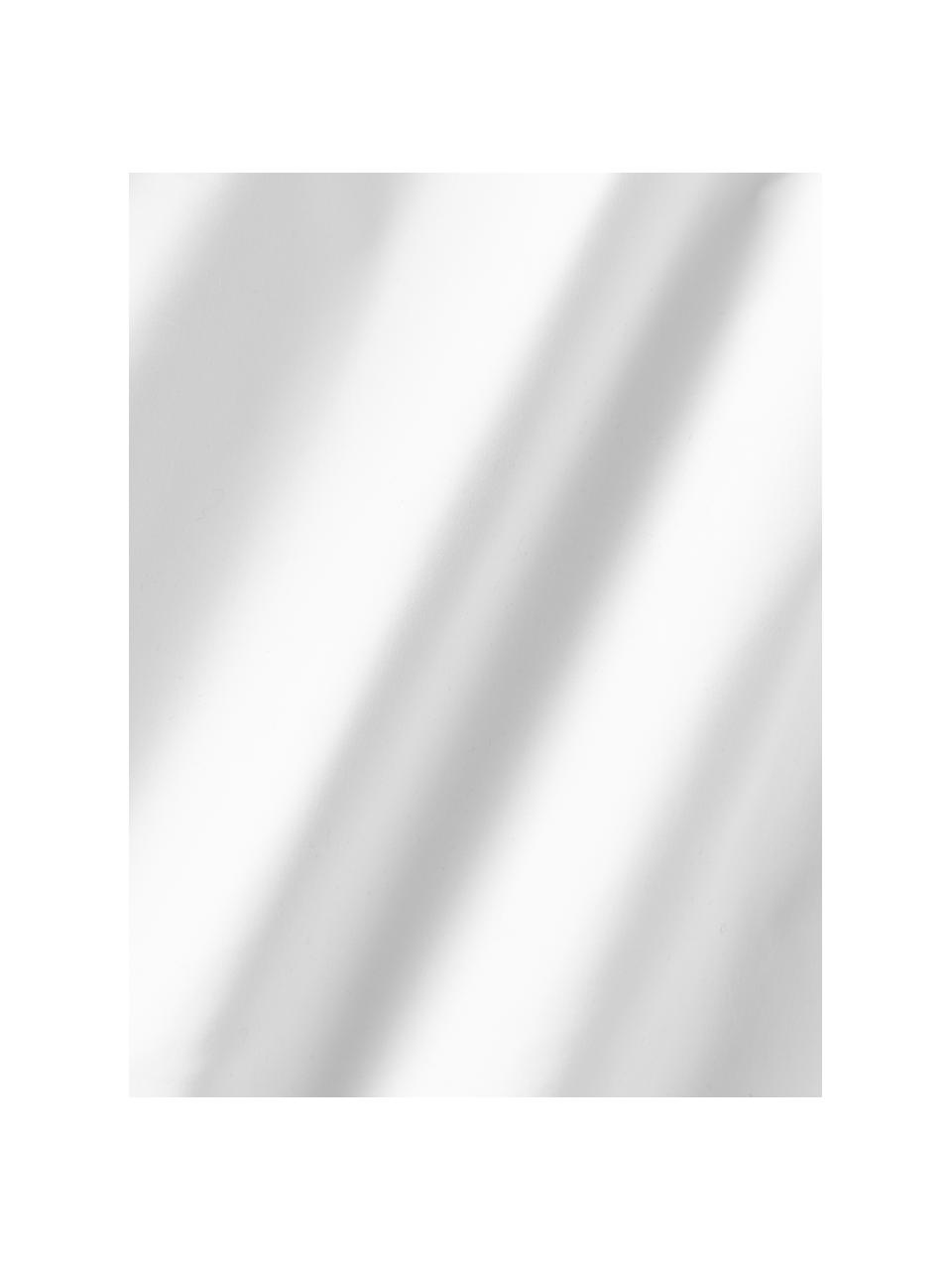 Drap-housse en percale de coton pour surmatelas Elsie, Blanc, larg. 180 x long. 200 cm, haut. 15 cm