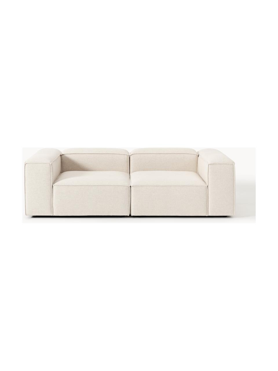 Modulares Sofa Lennon (3-Sitzer) aus Leinen-Mix, Bezug: 50 % Viskose, 25 % Leinen, Gestell: Fichtenholz, Sperrholz, m, Füße: Kunststoff Dieses Produkt, Leinen-Mix Beige, B 238 x T 119 cm