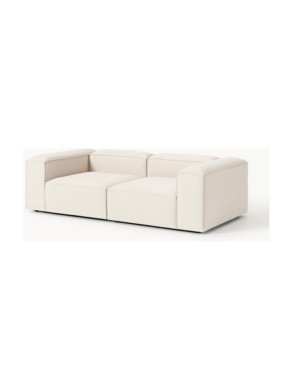 Modulares Sofa Lennon (3-Sitzer) aus Leinen-Mix, Bezug: 50 % Viskose, 25 % Leinen, Gestell: Fichtenholz, Sperrholz, m, Füße: Kunststoff Dieses Produkt, Leinen-Mix Beige, B 238 x T 119 cm