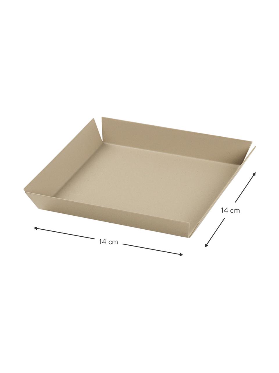 Klein decoratief dienblad Erika in beige, Gecoat metaal, Beige, B 14 x D 14 cm