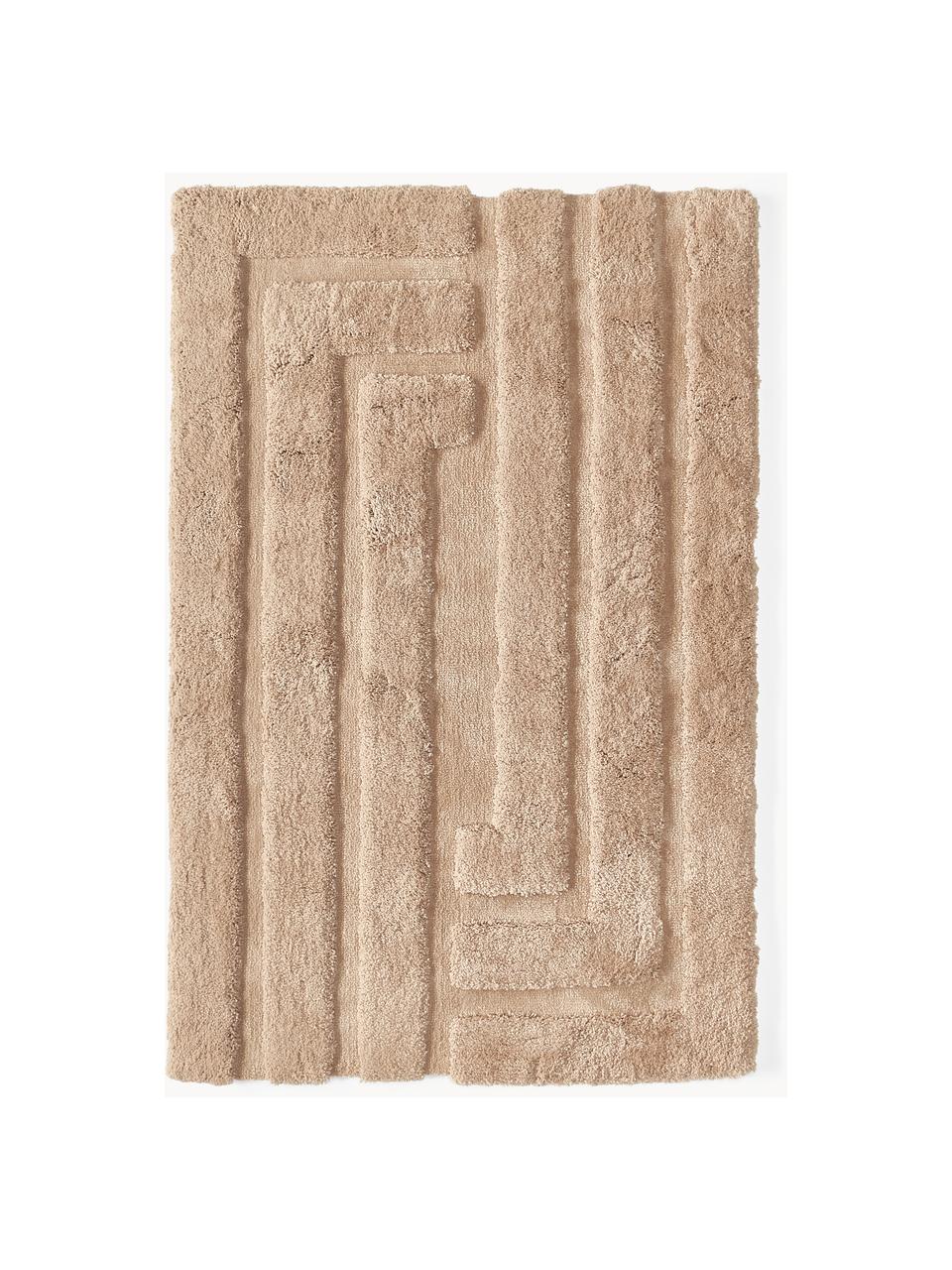 Koberec s vysokým vlasom a reliéfnou štruktúrou Genève, Nugátová, Š 80 x D 150 cm (veľkosť XS)