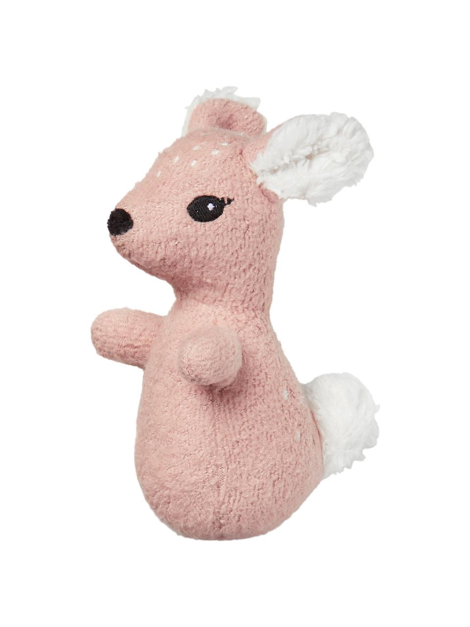 Hochet en coton bio Fawn, Blanc, rose, noir