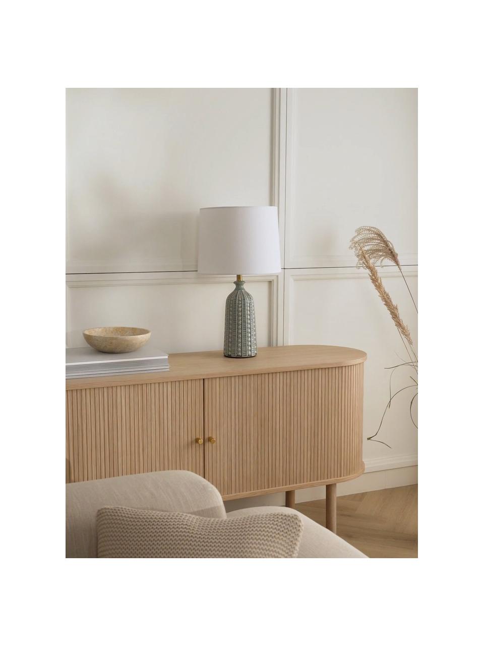Lampa stołowa z ceramiki Nizza, Szałwiowa zieleń, Ø 33 x W 60 cm