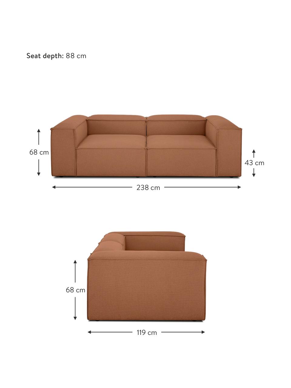 Sofá modular Lennon (3 plazas), Tapizado: 100% poliéster Alta resis, Estructura: madera contrachapada de p, Patas: plástico, Tejido turrón, An 238 x F 119 cm