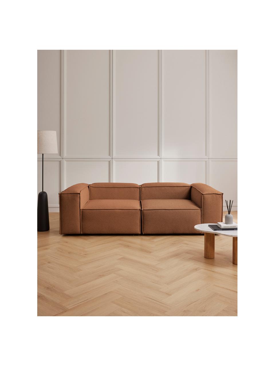 Divano componibile 3 posti Lennon, Rivestimento: 100% poliestere Con 115.0, Struttura: legno di pino massiccio, , Piedini: plastica, Tessuto color torrone, Larg. 238 x Prof. 119 cm
