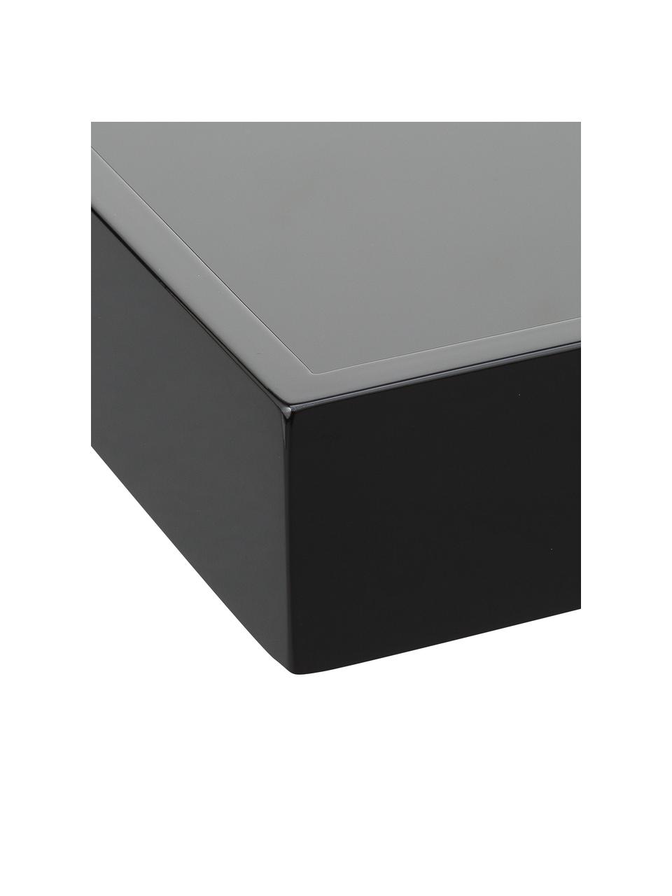 Vassoio nero lucido Hayley, Vassoio: pannello di fibra a media, Nero, fondo: nero, Lung. 50 x Larg. 35 cm