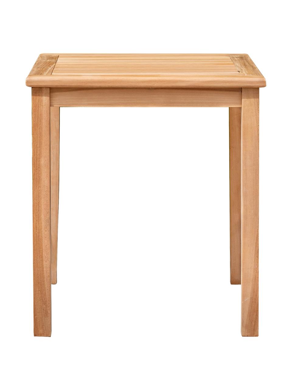 Table de jardin carré en bois de teck Kenya, Bois de teck, finition naturelle, Bois de teck, larg. 70 x prof. 70 cm